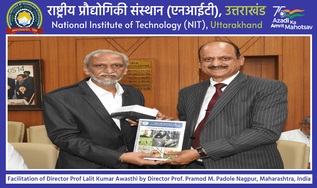 Facilitation of Director Prof Lalit Kumar Awasthi by Director Prof. Pramod M. Padole Nagpur, Maharashtra, India